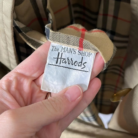 Burberry London Harrods Men’s Double Breasted Khaki Trench Coat - Picture 9 of 13